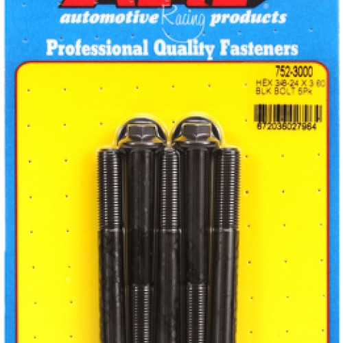 "3/8""-24 x 3.000 hex black oxide bolts" (5pcs)