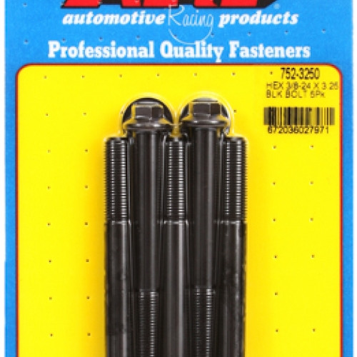 "3/8""-24 x 3.250 hex black oxide bolts" (5pcs)