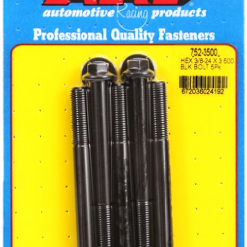 "3/8""-24 x 3.500 hex black oxide bolts" (5pcs)