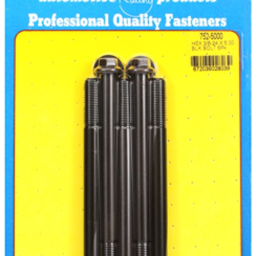 "3/8""-24 x 5.000 hex black oxide bolts" (5pcs)
