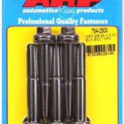   "3/8""-24 x 2.500 hex 7/16 wrenching black oxide bolts" 5pcs