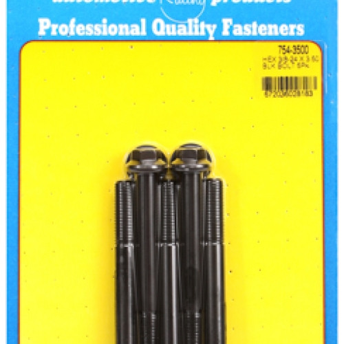"3/8""-24 x 3.500 hex 7/16 wrenching black oxide bolts" 5pcs