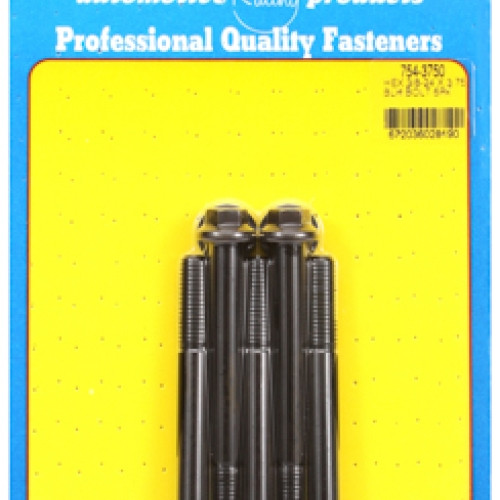 "3/8""-24 x 3.750 hex 7/16 wrenching black oxide bolts" 5pcs