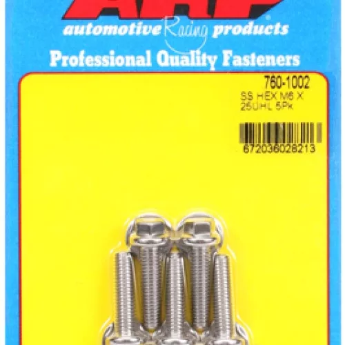 M6 x 1.00 x 25 hex SS bolts (5pcs)