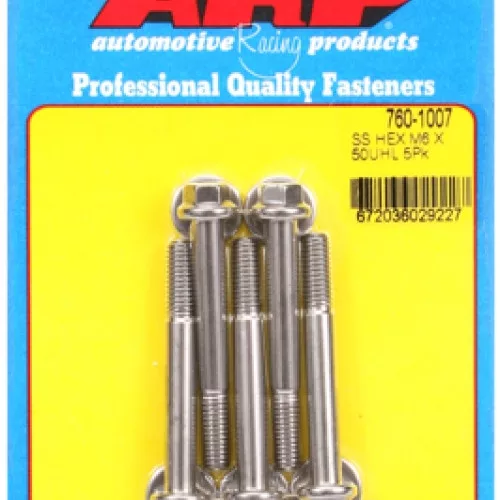 M6 x 1.00 x 50 hex SS bolts (5pcs)