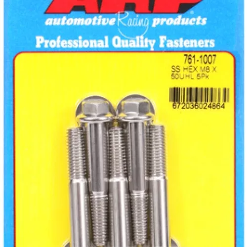 M8 x 1.25 x 50 hex SS bolts (5pcs)