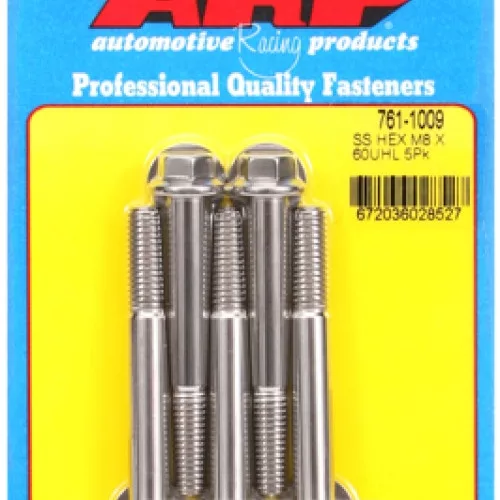 M8 x 1.25 x 60  hex SS bolts (5pcs)