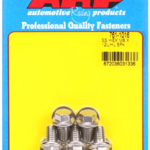 M8 x 1.25 x 12 hex SS bolts (5pcs)