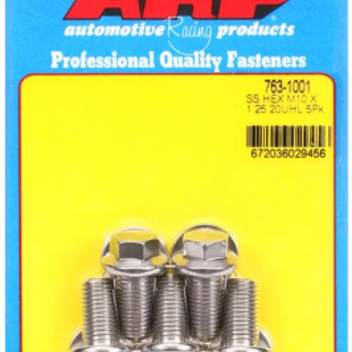 M10 x 1.25 x 20 hex SS bolts (5pcs)