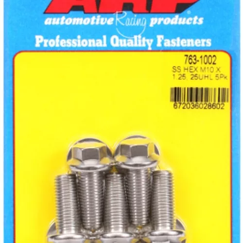 M10 x 1.25 x 25 hex SS bolts (5pcs)