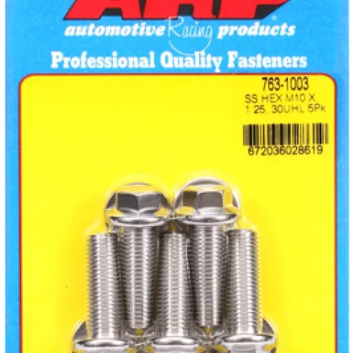 M10 x 1.25 x 30 hex SS bolts (5pcs)