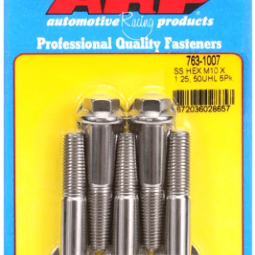 M10 x 1.25 x 50 hex SS bolts (5pcs)
