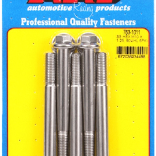 M10 x 1.25 x 90  hex SS bolts (5pcs)