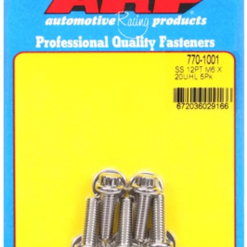 M6 x 1.00 x 20 12pt SS bolts (5pcs)