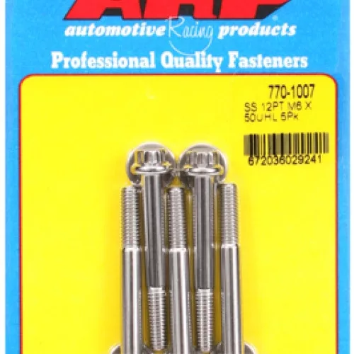 M6 x 1.00 x 50 12pt SS bolts (5pcs)