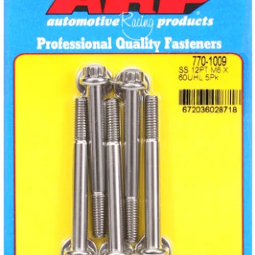 M6 x 1.00 x 60  12pt SS bolts (5pcs)