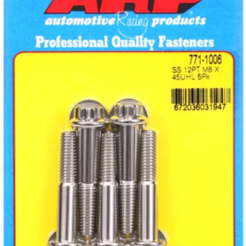 M8 x 1.25 x 45 12pt SS bolts (5pcs)