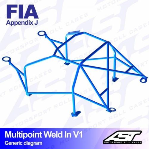 Roll Cage AUDI Coupe (B3) 2-doors Coupe Quattro MULTIPOINT WELD IN V1