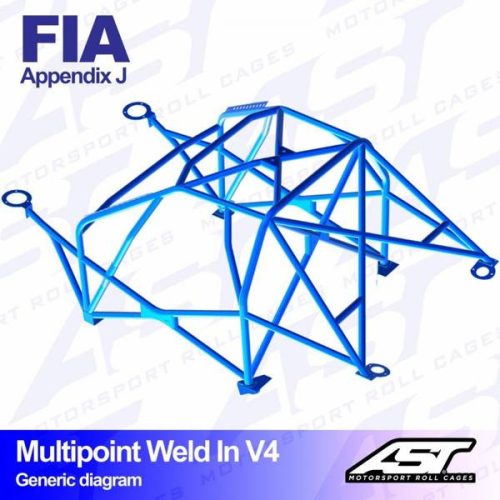 Roll Cage AUDI Coupe (B3) 2-doors Coupe Quattro MULTIPOINT WELD IN V4