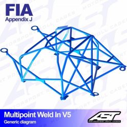   Roll Cage AUDI Coupe (B3) 2-doors Coupe Quattro MULTIPOINT WELD IN V5