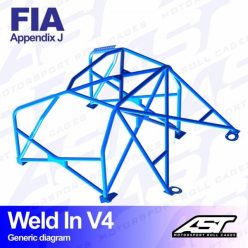   Roll Cage AUDI Quattro S1 (B2 Typ85) 2-doors Coupe Quattro WELD IN V4
