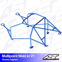   Roll Cage BMW (E36) 3-Series 3-doors Compact RWD MULTIPOINT WELD IN V1