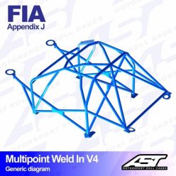   Roll Cage BMW (E90) 3-Series 4-doors Sedan RWD MULTIPOINT WELD IN V4