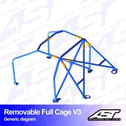   Roll Cage CITROËN C2 (Phase 1/2 ) 3-doors Hatchback REMOVABLE FULL CAGE V3