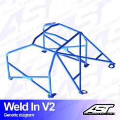   Roll Cage CITROËN C2 (Phase 1/2 ) 3-doors Hatchback WELD IN V2