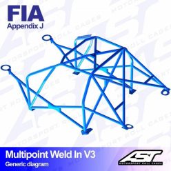   Roll Cage FIAT Panda (Type 141) 3-doors Hatchback FWD MULTIPOINT WELD IN V3