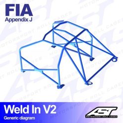   Roll Cage FORD Fiesta (Mk3) (GFJ) 3-doors Hatchback WELD IN V2
