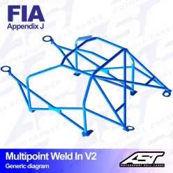   Bukóketrec Renault R21 4 ajtós szedán – többpontos, hegesztett beépítés, V2