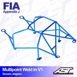   Roll Cage Subaru Impreza (GC8) 4-doors Sedan 4WD MULTIPOINT WELD IN V1