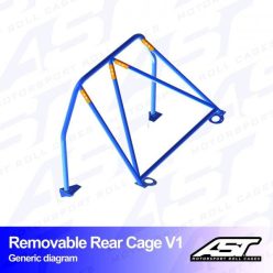   Roll Bar TOYOTA MR-2 (W20) 2-doors Roadster REMOVABLE REAR CAGE V1