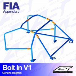 Roll Cage VW Golf (Mk2) 3-doors Hatchback BOLT IN V1