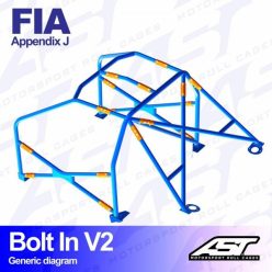 Roll Cage VW Golf (Mk2) 3-doors Hatchback BOLT IN V2