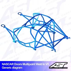   Bukóketrec BMW (E92) 3 ajtós kupé RWD – többpontos, hegesztett beépítés, NASCAR-ajtó, V5