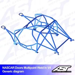   Bukóketrec BMW (F87) 2 ajtós kupé RWD – többpontos, hegesztett beépítés, NASCAR ajtóval