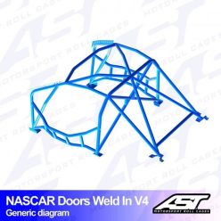   Roll Cage MAZDA RX-8 (SE3P) 4-doors Coupe WELD IN V4 NASCAR-door