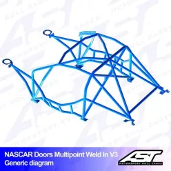   Bukóketrec Mazda RX-8 (SE3P) 4 ajtós kupé – többpontos, hegesztett beépítés, V3
