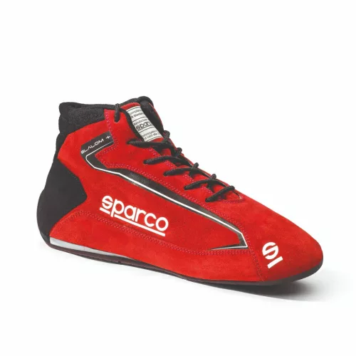 Sparco Slalom+ homológ versenycipő velúr/PU, piros/fekete