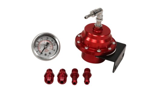 TurboWorks Fuel pressure regulator Racing AN6 with gauge Red