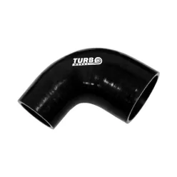 Szilikoncső 90 Fokos Szűkítő TurboWorks 45-63mm, Fekete