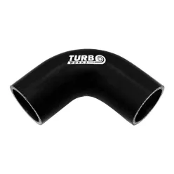 Szilikoncső 90 fokos Könyök TurboWorks 25mm, Fekete