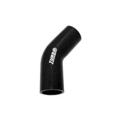 Szilikoncső 45 Fokos Könyök TurboWorks 63mm, Fekete