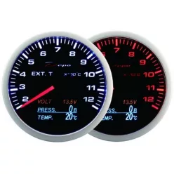   DEPO RACING WA 4in1 60mm - Olaj hőmérséklet, Kipufogogáz hőmérséklet, Feszültség, Olajnyomás-mérő óra