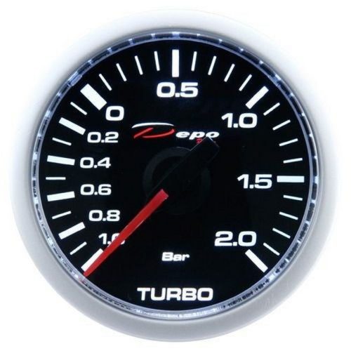 DEPO RACING CSM 52mm - Turbónyomásmérő óra (Mechanikus,  -1 - 2 BAR)