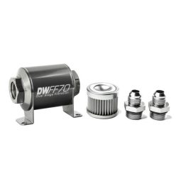   DeatschWerks Universal in-line fuel filter 10 micron AN8 70mm