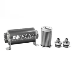   DeatschWerks Universal in-line fuel filter 10 micron AN6 110mm