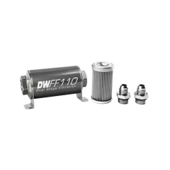   DeatschWerks Universal in-line fuel filter 10 micron AN8 110mm